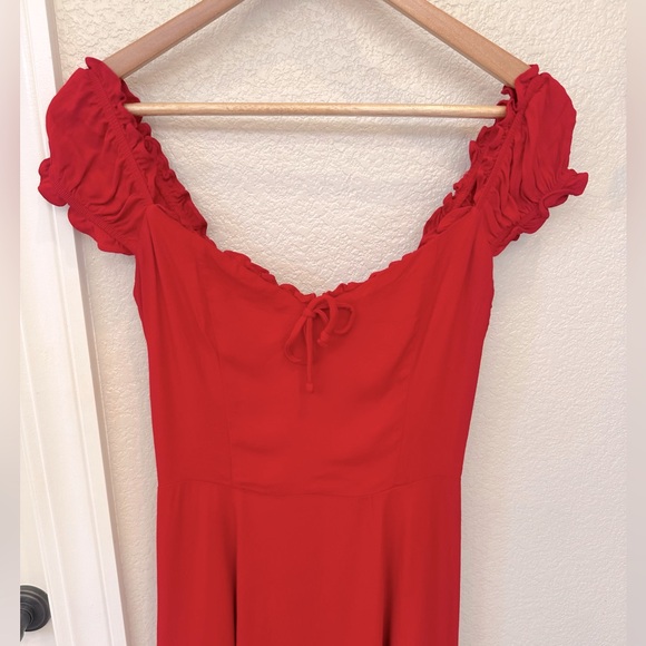 Reformation Pacey Dress in Red; size 4 (worn twice) - Picture 3 of 9